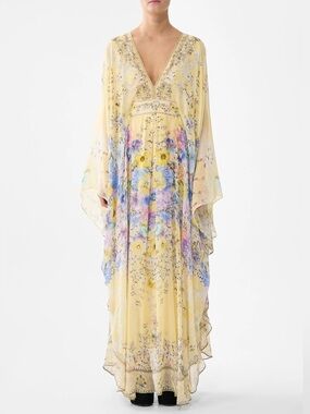Camilla Darling Buds Kaftan Silk Beaded Dress, NWT